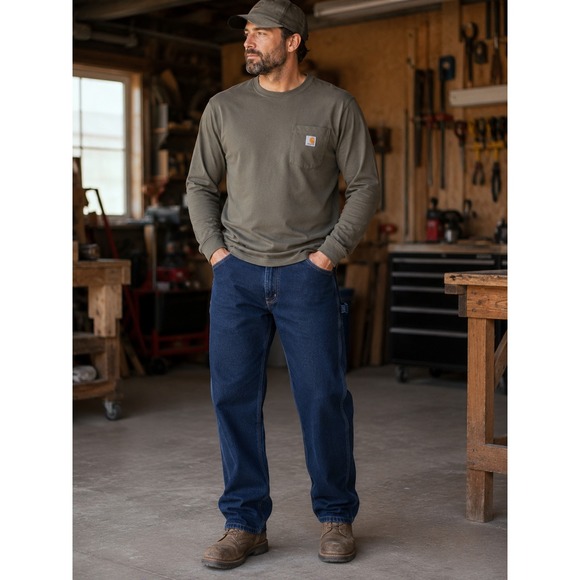 Carhartt Other - Carhartt B13-DST Loose Original Fit Carpenter Jeans Dark Stone Denim 38x32 Mens